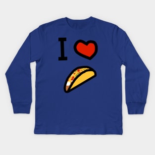 I Heart Tacos Love Kids Long Sleeve T-Shirt